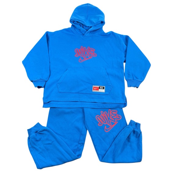 Nike Bright Blue and pink sweats and hoodie set - Picture 1 of 13